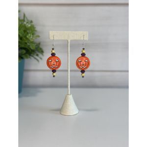 Handmade Jack-o-Lantern Earrings Design 3